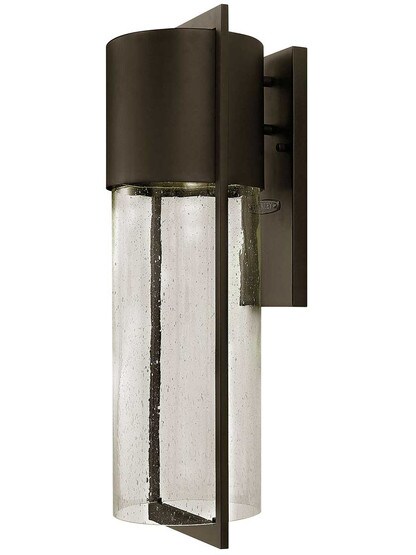 Shelter Extra-Large Outdoor Wall Sconce in Buckeye Bronze.